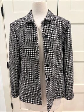 Talbots Black and White Gingham Blazer